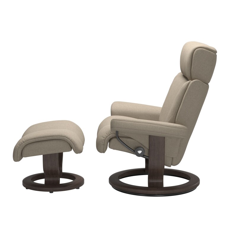 Stressless® Magic (M) Classic Base Recliner with Ottoman 11440155798111
