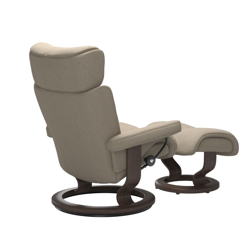 Stressless® Magic (M) Classic Base Recliner with Ottoman 11440155798111