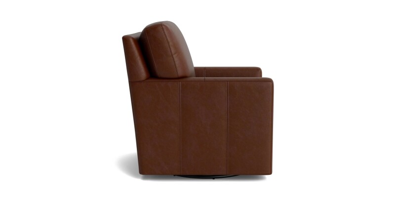 Trent Leather Thin Track Arm Swivel Chair 114405L54