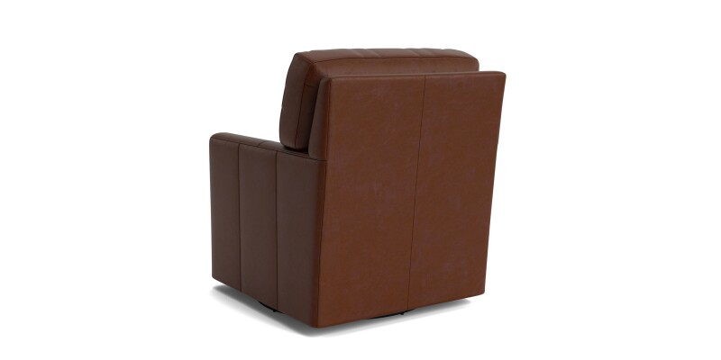 Trent Leather Thin Track Arm Swivel Chair 114405L56