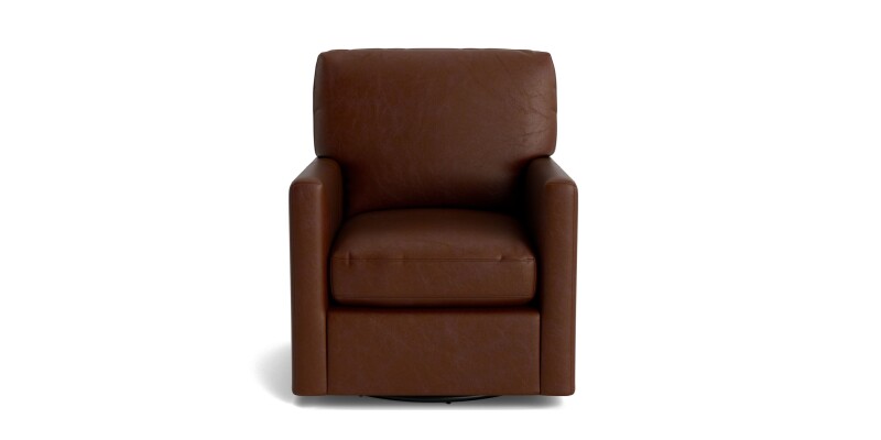 Trent Leather Thin Track Arm Swivel Glider Chair 114409L54