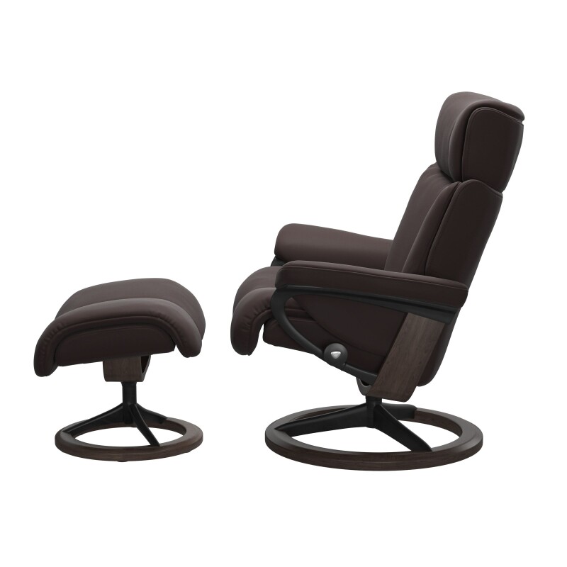Stressless® Magic (M) Signature Base Recliner with Ottoman 1144315094344511