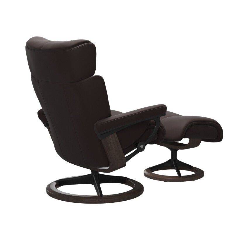 Stressless® Magic (M) Signature Base Recliner with Ottoman 1144315094344511
