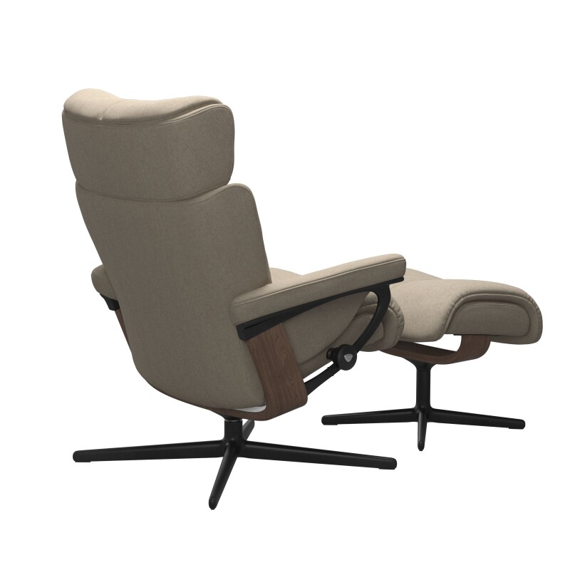 Stressless® Magic (M) Cross Base Recliner with Ottoman 1144317579814506