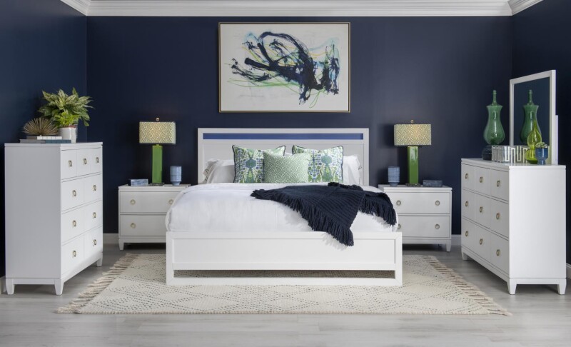 1160 Summerland BR Complete Panel Bed King 6/6 White Finish 11604106K