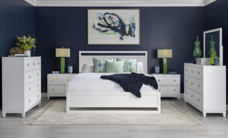 1160 Summerland BR Complete Panel Bed Ca King 6/0 White Finish 11604107K
