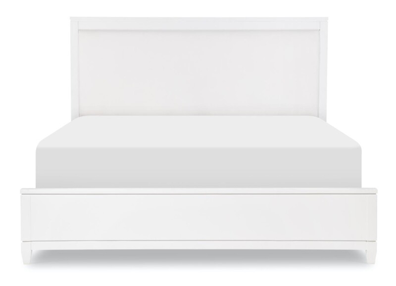 1160 Summerland BR Complete Upholstered Bed Queen 5/0 White Finish 11604205K