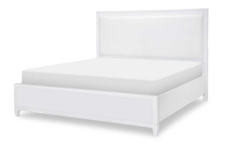1160 Summerland BR Complete Upholstered Bed King 6/6 White Finish 11604206K