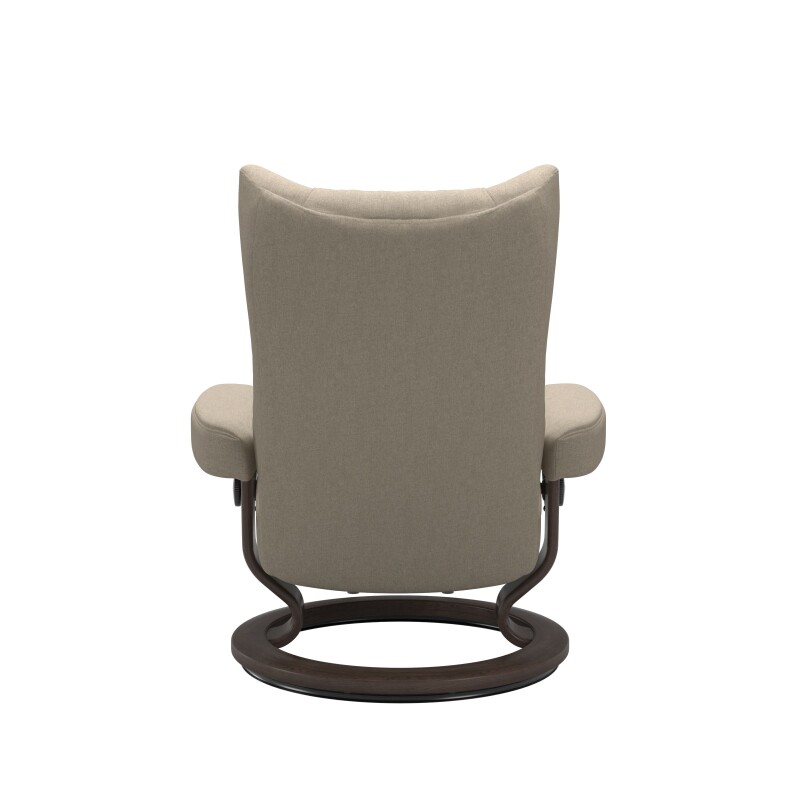 Stressless® Wing (M) Classic Base Recliner with Ottoman 11610155798111