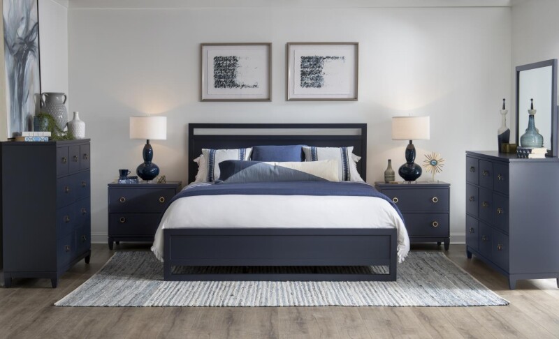 1162 Summerland BR Complete Panel Bed Ca King 6/0 Blue Finish 11624107K
