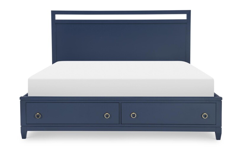 1162 Summerland BR Complete Panel Bed W Storage Queen 5/0 Blue Finish 11624135K