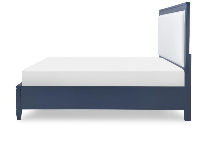1162 Summerland BR Complete Upholstered Bed W Storage Queen 5/0 Blue Finish 11624235K