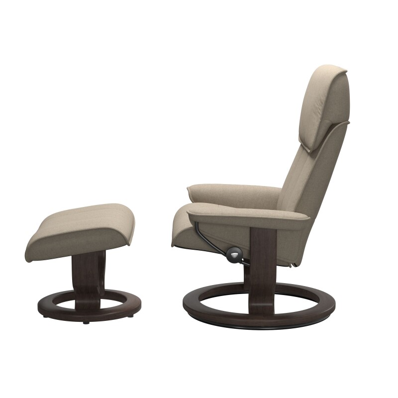 Stressless® Admiral (M) Classic Base Recliner with Ottoman 11650155798111