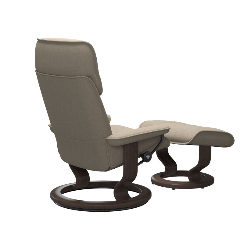 Stressless® Admiral (M) Classic Base Recliner with Ottoman 11650155798111