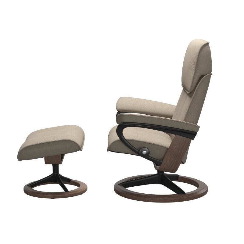 Stressless® Admiral (M) Signature Base Recliner with Ottoman 1165315579814506