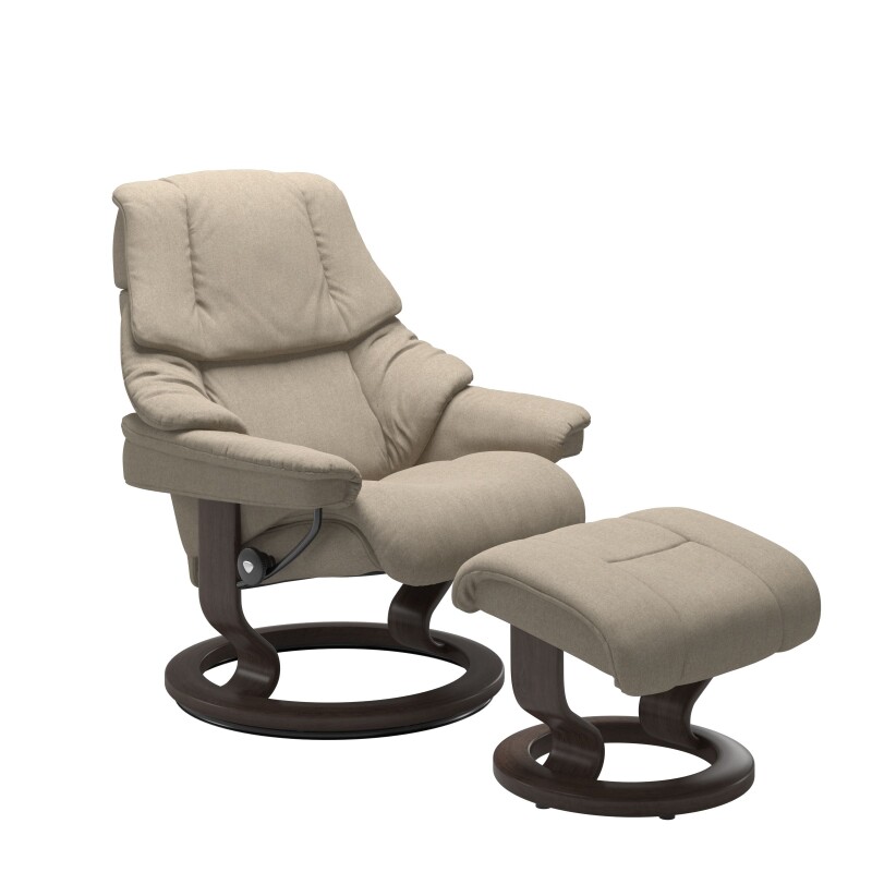 Stressless® Reno (M) Classic Base Recliner with Ottoman 11690155798111