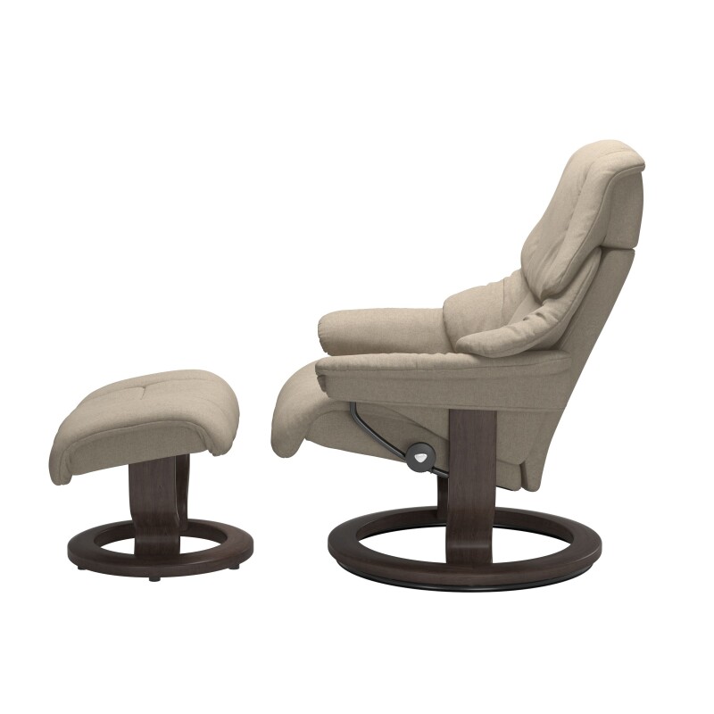 Stressless® Reno (M) Classic Base Recliner with Ottoman 11690155798111