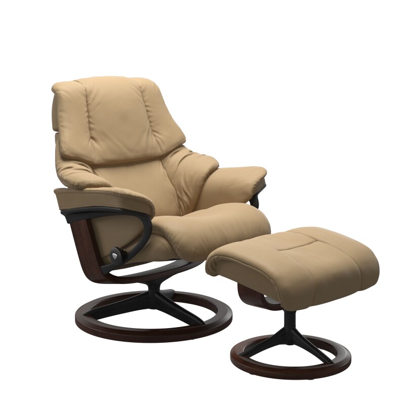Stressless® Reno (M) Signature Base Recliner with Ottoman 1169315094214503