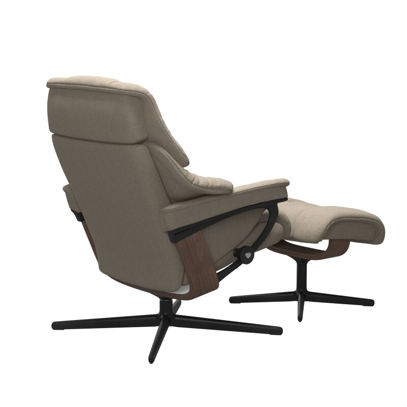 Stressless® Reno (M) Cross Base Recliner with Ottoman 1169317579814506