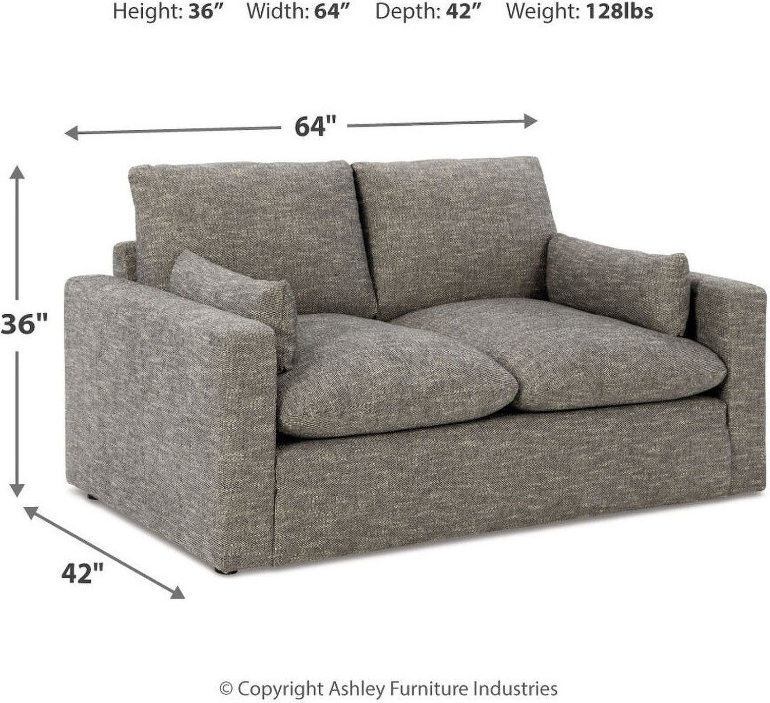Dramatic Loveseat In Granite 1170235