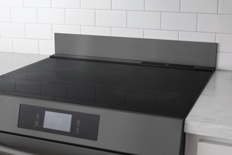 Front Control Range Black Stainless Steel Universal Backguard 11NBBKGDDS