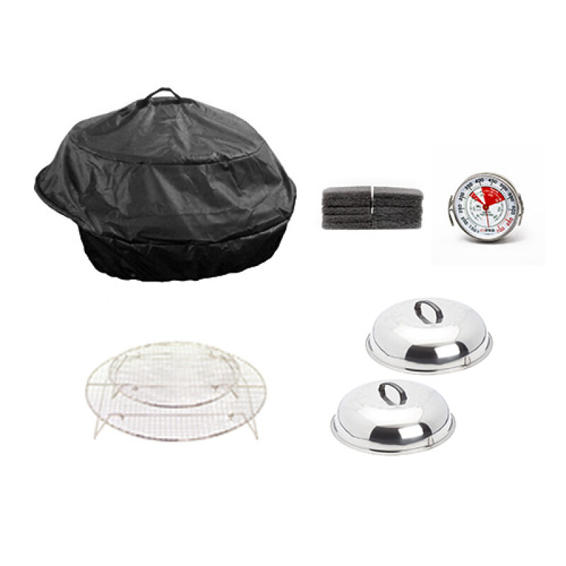 The Essential Accessory Bundle for Pro TT (Vinyl Cover, Cooking Covers, Roasting Racks, Thermometer, Cleaning Pads) 120100PROTT