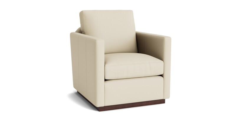 Myles Leather Thin Track Arm Swivel Chair 121505L55
