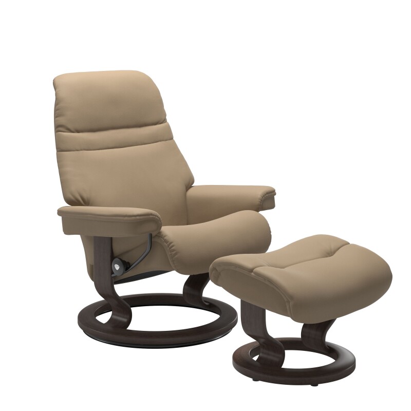 Stressless® Sunrise (M) Classic Base Recliner with Ottoman 12370150940311