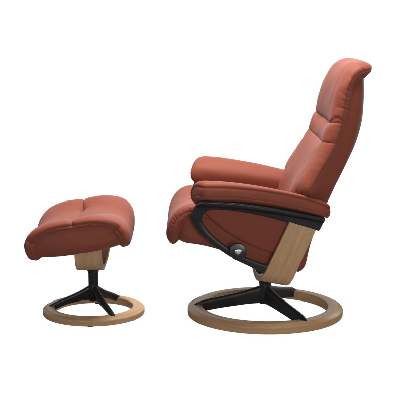 Stressless® Sunrise (M) Signature Base Recliner with Ottoman 1237315094014504