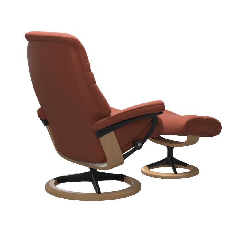 Stressless® Sunrise (M) Signature Base Recliner with Ottoman 1237315094014504