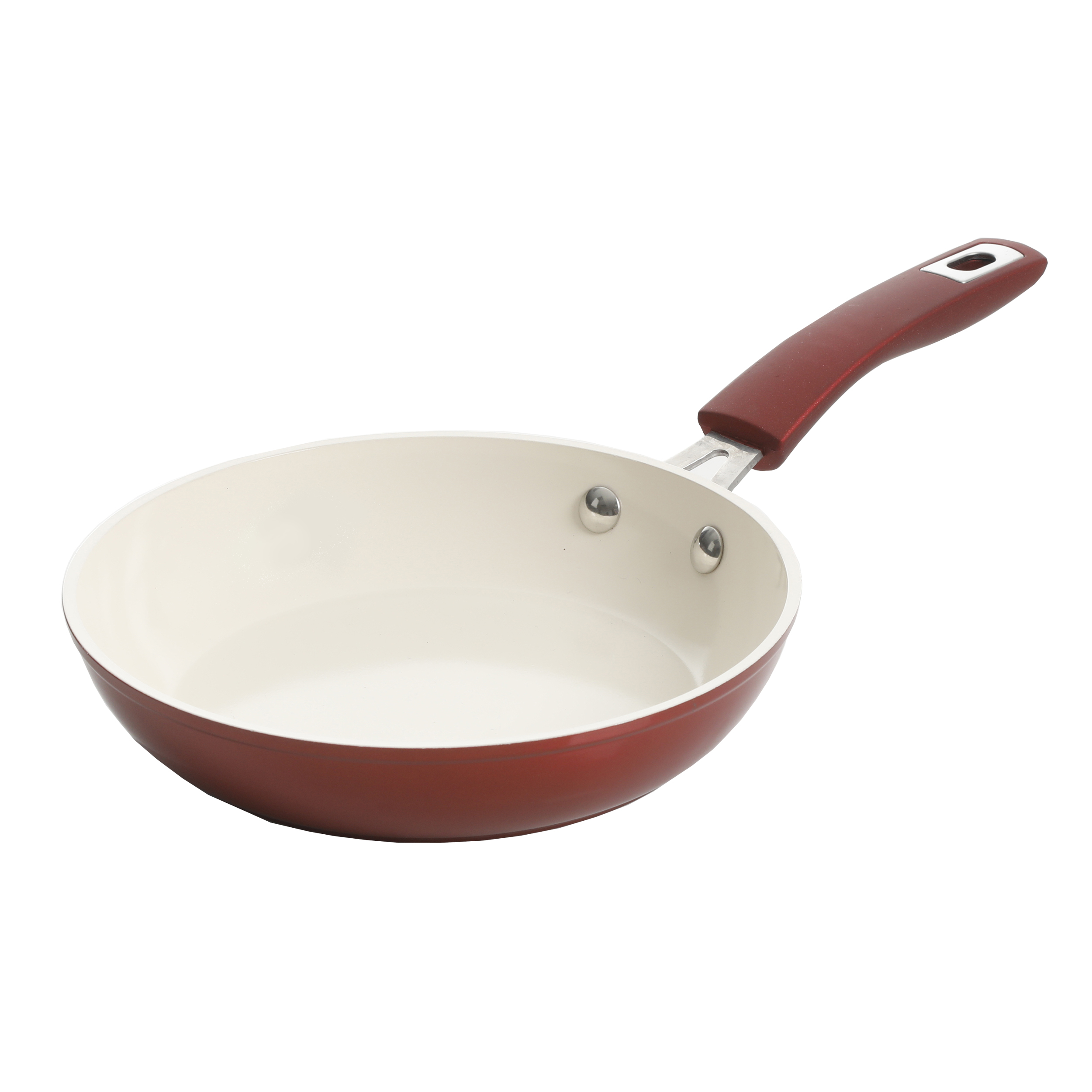 Nonstick Ceramic Coated Forged Aluminum Induction Cookware with Bakelite Handles, 2PC - Fry Pan Set, Metallic Red 12500002