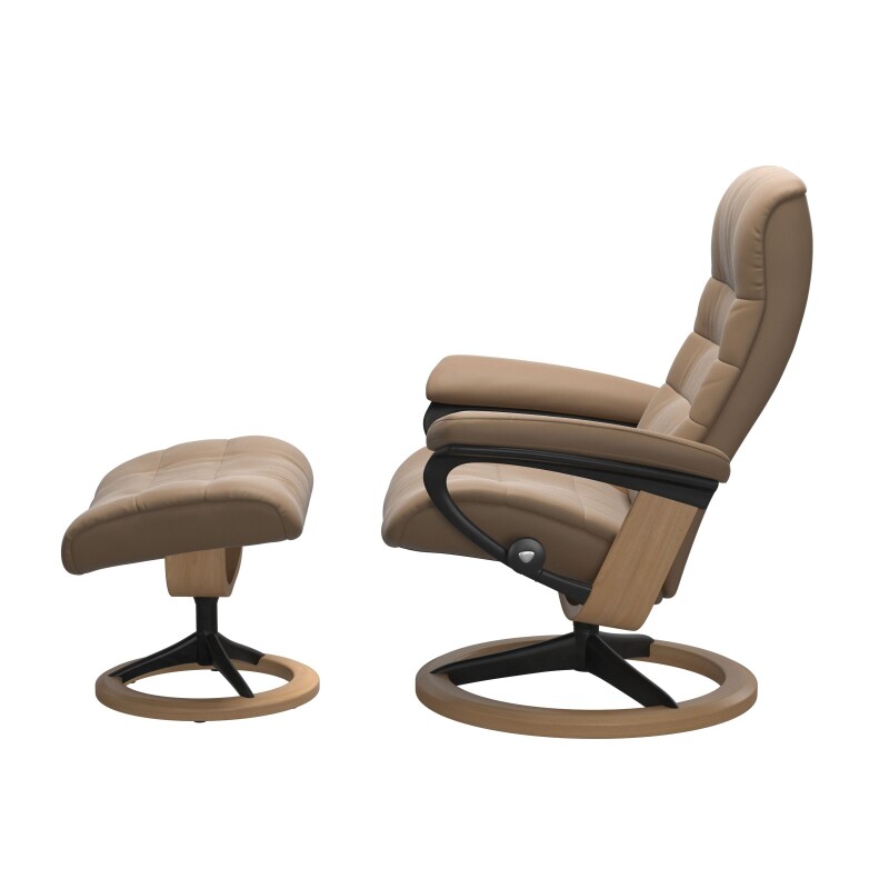 Stressless® Opal (M) Signature Base Recliner with Ottoman 1255315094434504