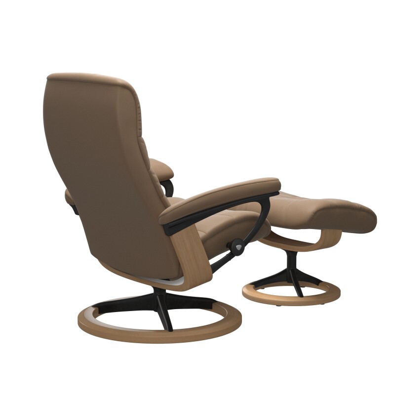 Stressless® Opal (M) Signature Base Recliner with Ottoman 1255315094434504