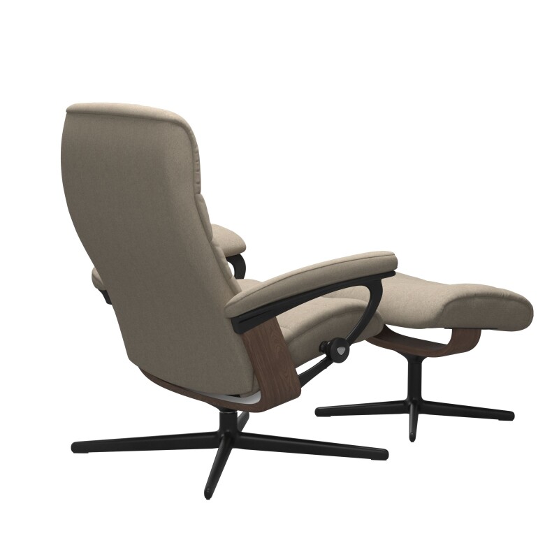Stressless® Opal (M) Cross Base Recliner with Ottoman 1255317579814506