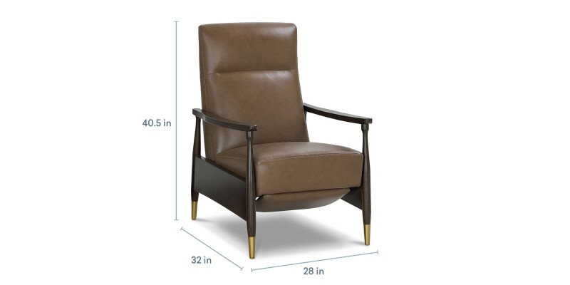 Maris Leather Manual Recliner with Wood Frame 12563L54