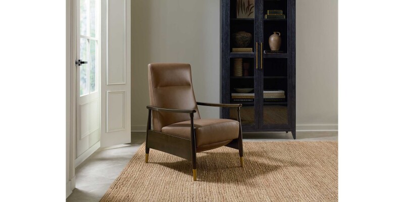 Maris Leather Manual Recliner with Wood Frame 12563L59