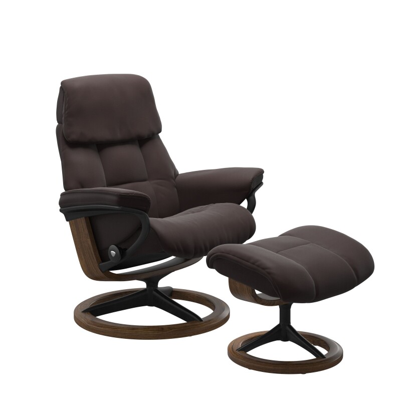 Stressless® Ruby (M) Signature Base Recliner with Ottoman 1259315094344502