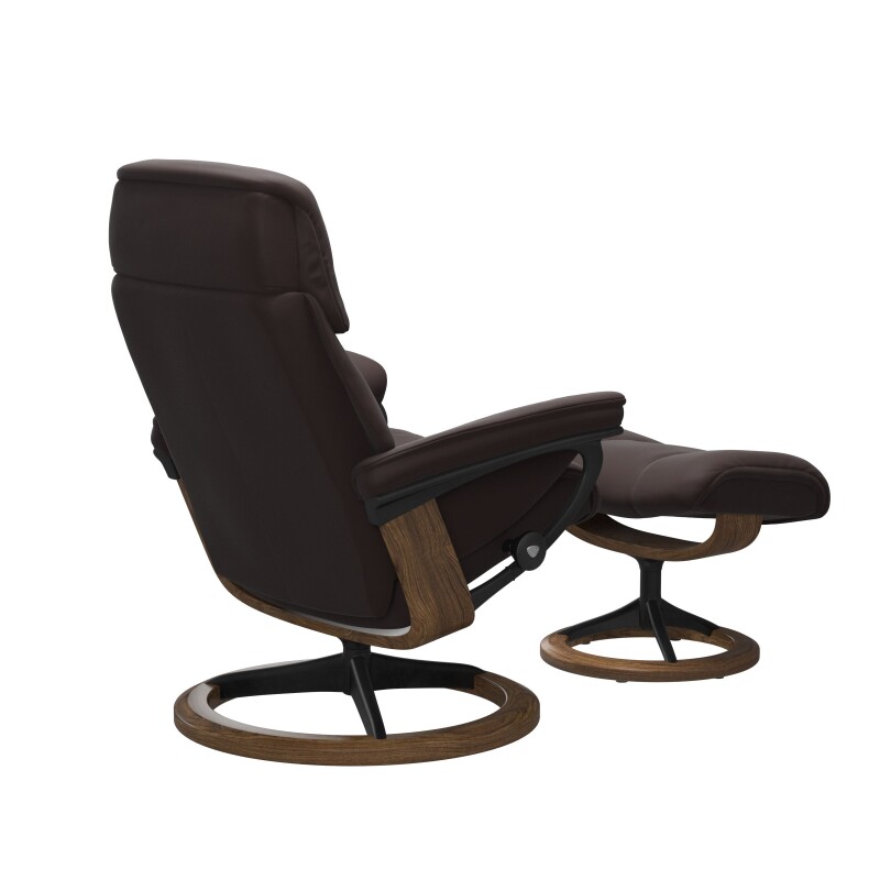 Stressless® Ruby (M) Signature Base Recliner with Ottoman 1259315094344502