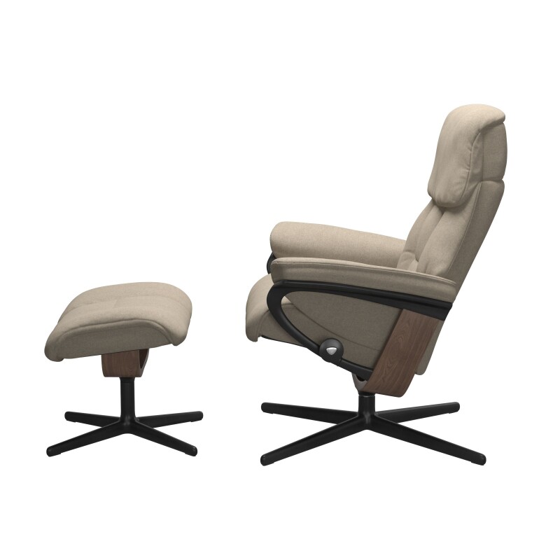 Stressless® Ruby (M) Cross Base Recliner with Ottoman 1259317579814506