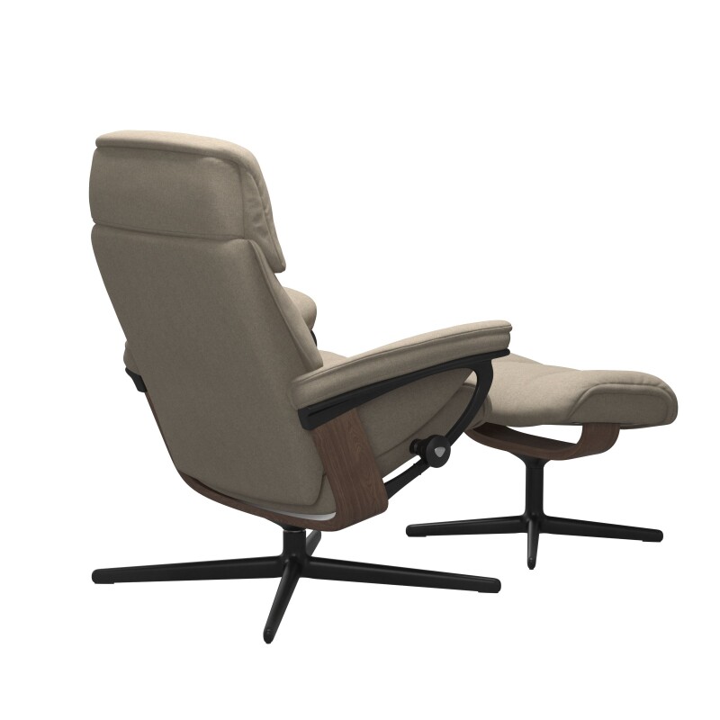 Stressless® Ruby (M) Cross Base Recliner with Ottoman 1259317579814506