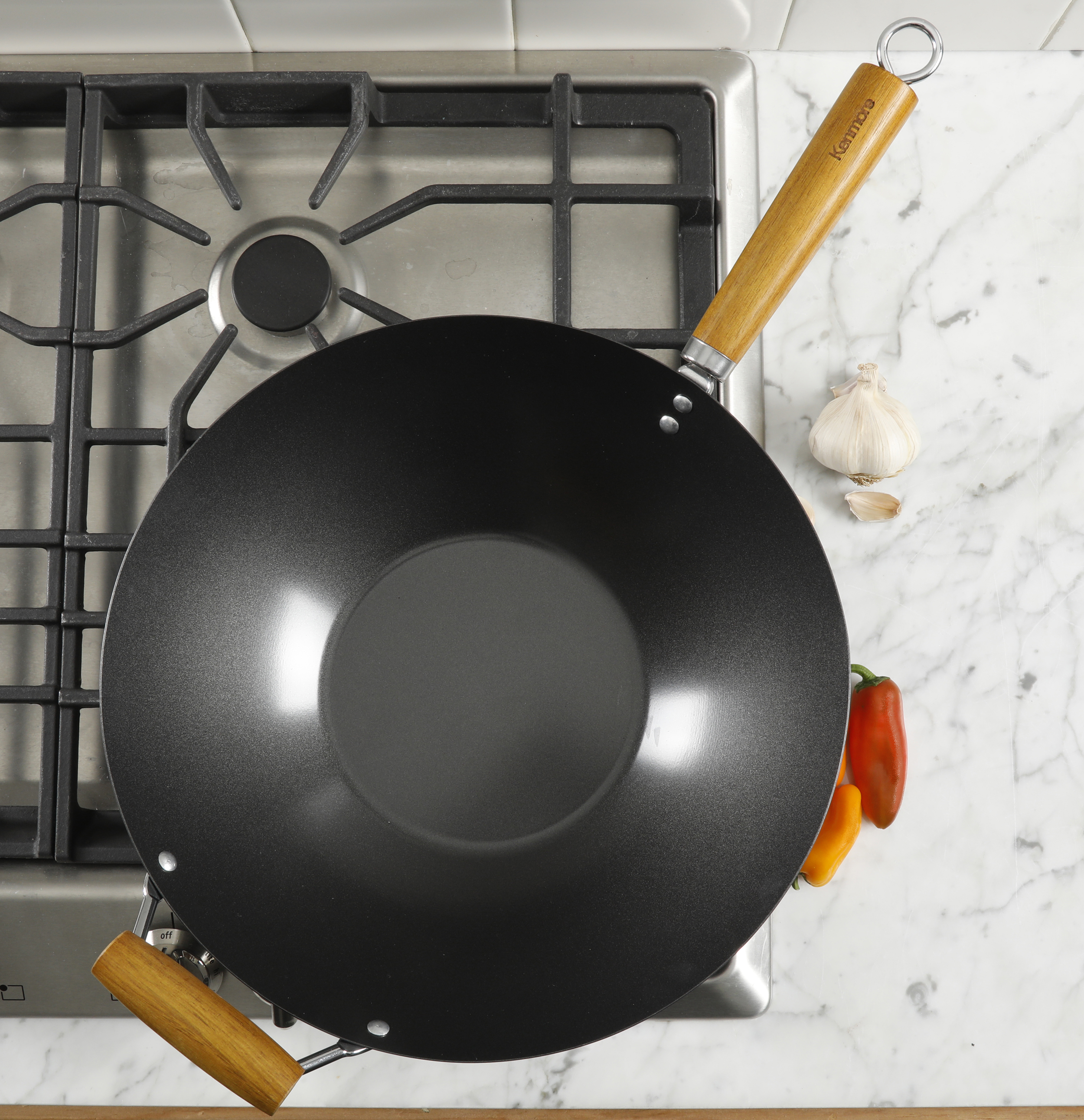 Hammond 14-inch Flat Bottom Carbon Steel Wok Pan 12633501