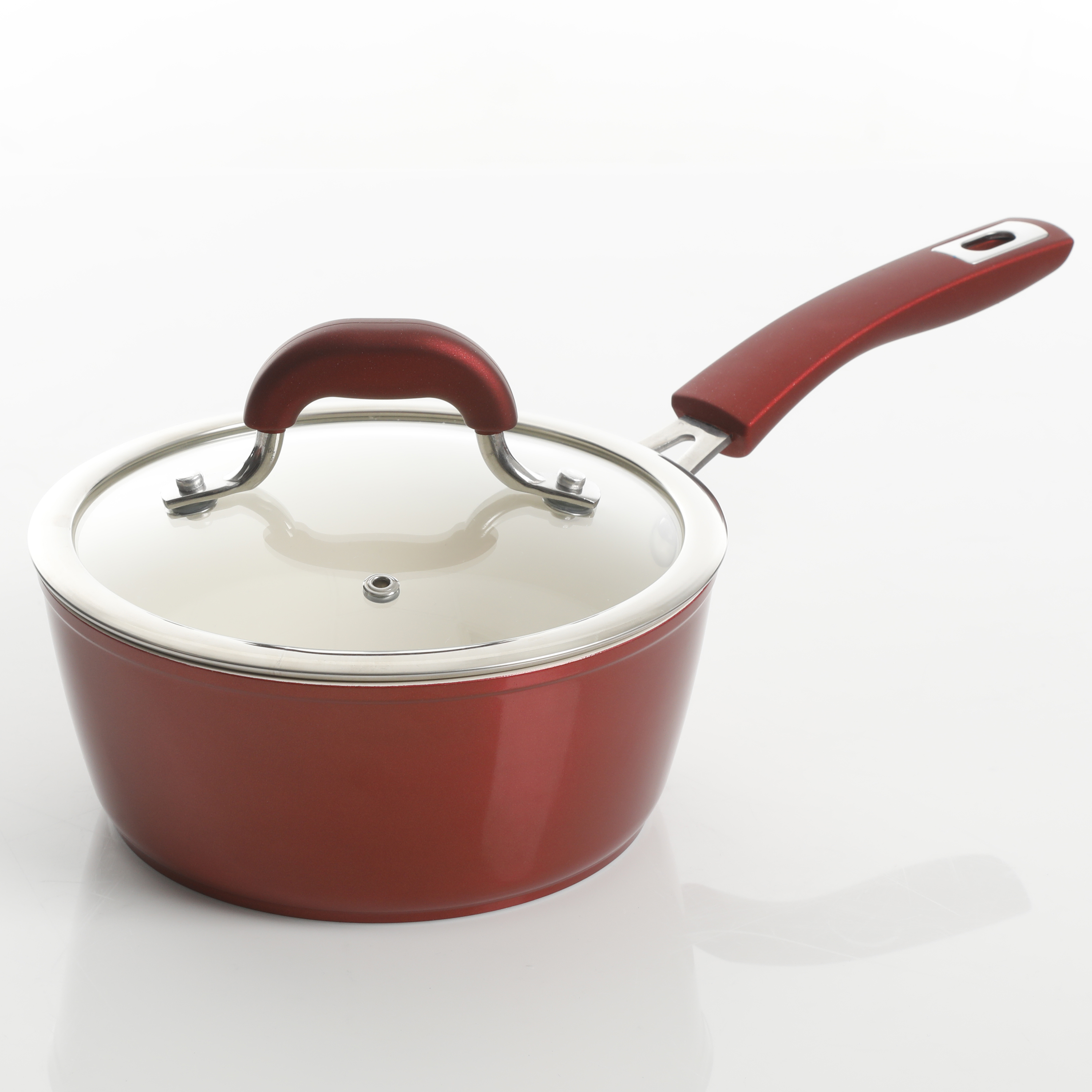 Arlington Healthy Nonstick Ceramic Coated Forged Aluminum Induction Cookware, 12-Piece, Metallic Red 12635812