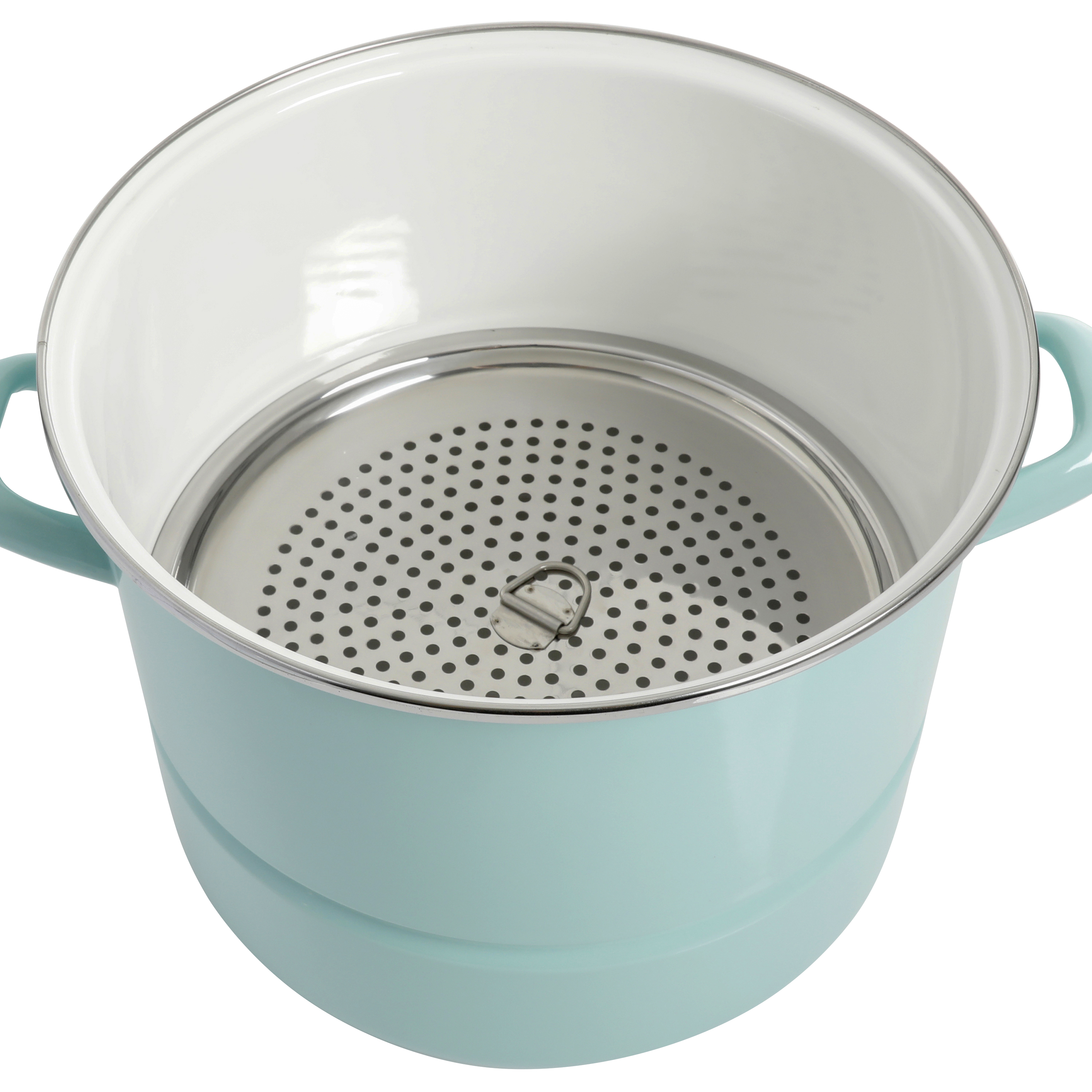 Broadway Steamer Stock Pot with Insert and Lid, 16-Quart, Glacier Blue 12639403