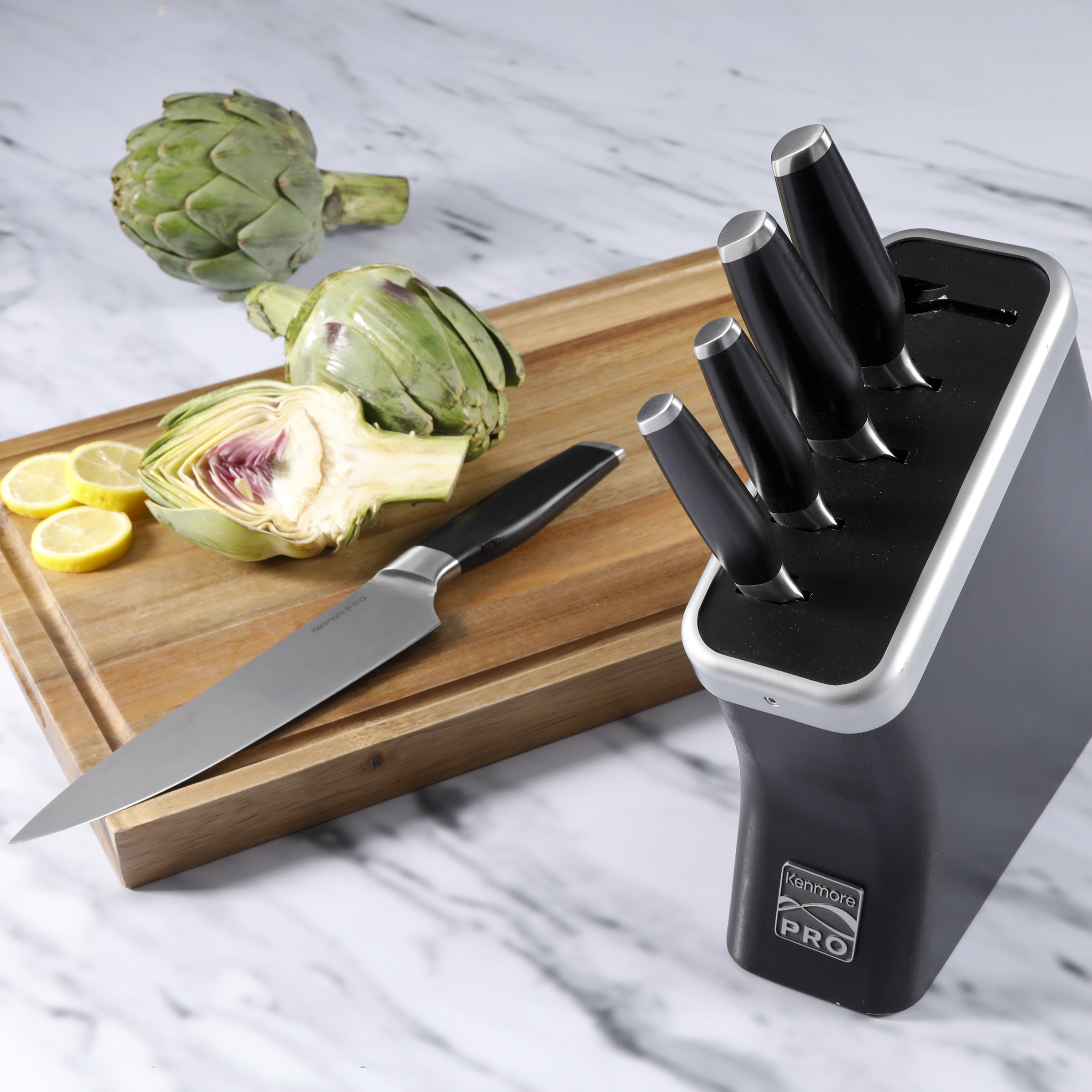 Pro Truman Stainless Steel Knife Block Set, 6-Piece, Black 12750106