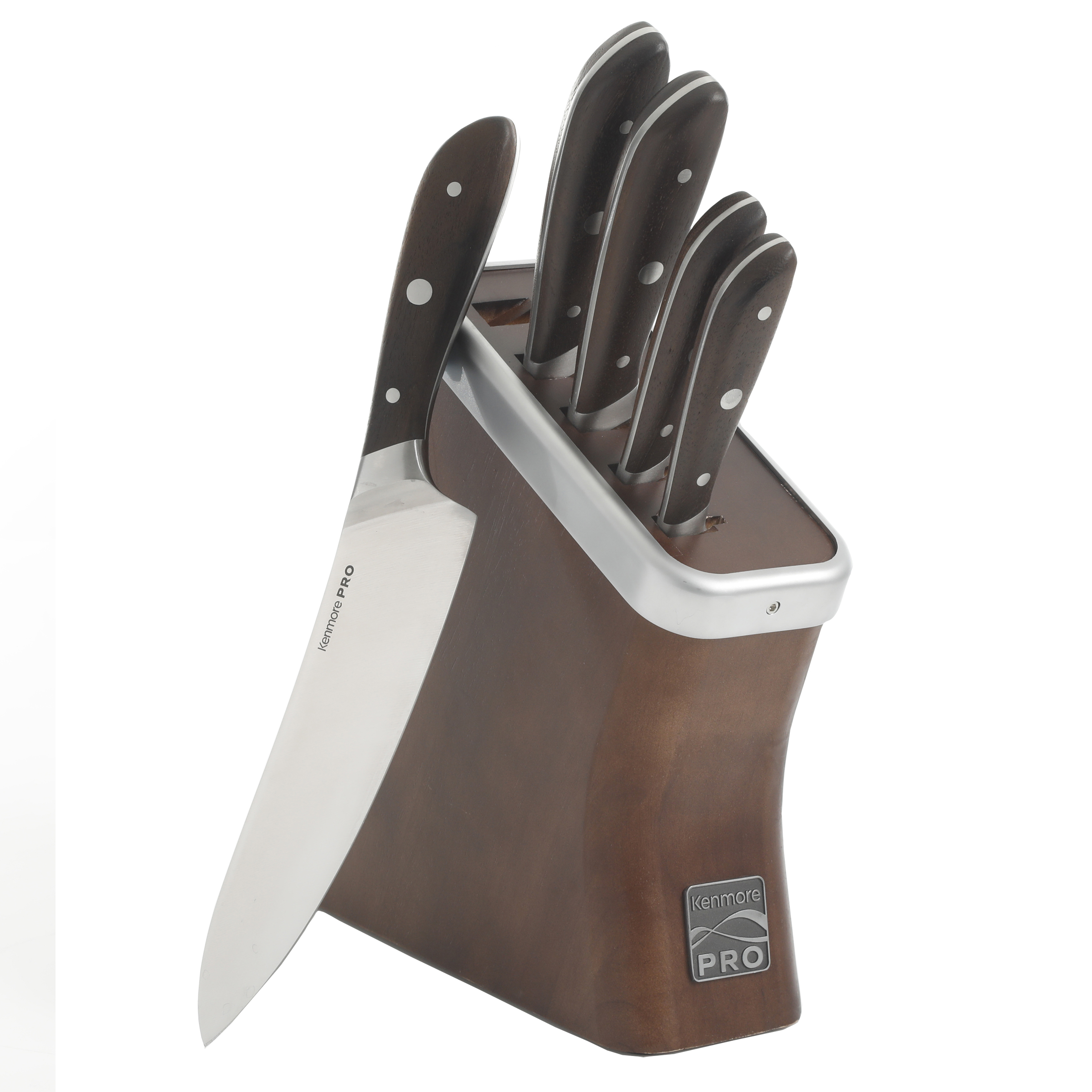 Pro Truman Stainless Steel Knife Block Set, 6-Piece, Walnut 12750206