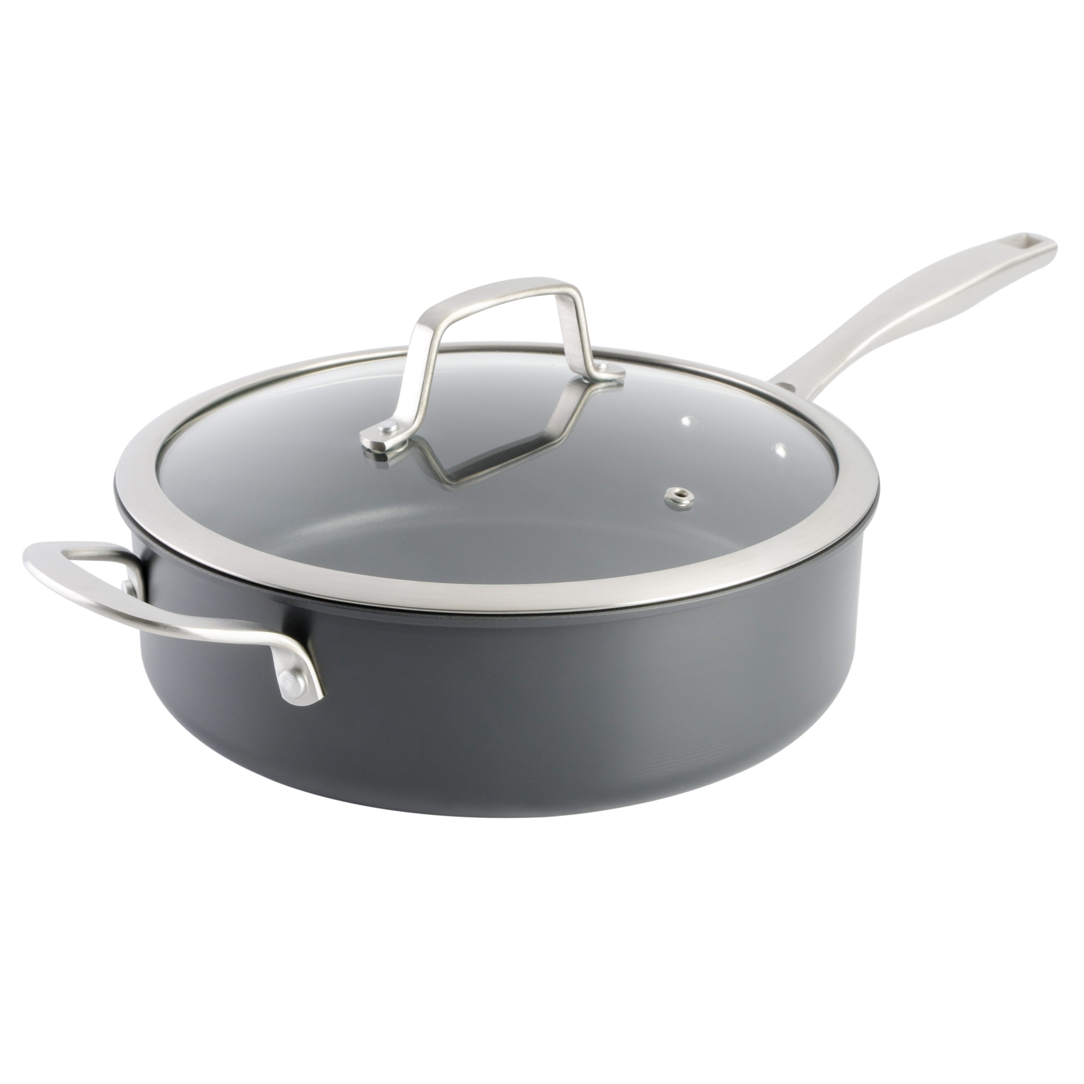 Pro Arbor Heights 7-Layer Hard Anodized Induction Nonstick Platinum Forged Aluminum Cookware Set, 10-Piece, Black 12762110