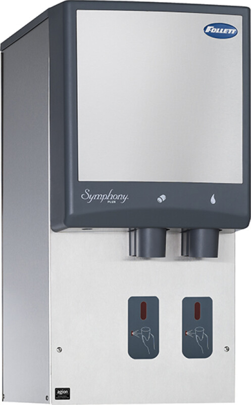 Symphony Plus 12hi414a-s0-00 Ice And Water Wall Mount Dispenser With Sensorsafe Infrared Dispense Stores 12 Lbs Of Chewblet Nugget Ice And Produces Up To 425 Lbs Daily 12HI414AS000