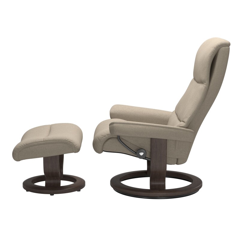 Stressless® View (M) Classic Base Recliner with Ottoman 13070155798111