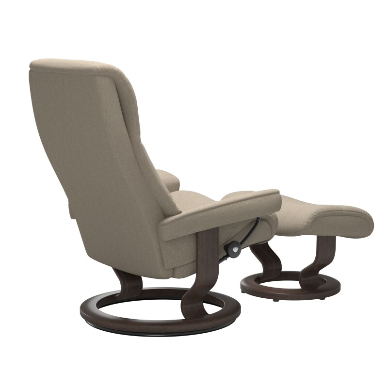 Stressless® View (M) Classic Base Recliner with Ottoman 13070155798111