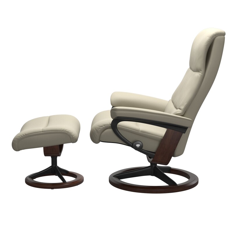 Stressless® View (M) Signature Base Recliner with Ottoman 1307315094154503